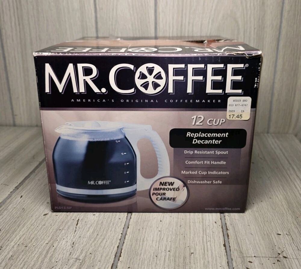 Mr. Coffeemaker Pot Coffee Replacement 12-Cup Glass Carafe White New In Box